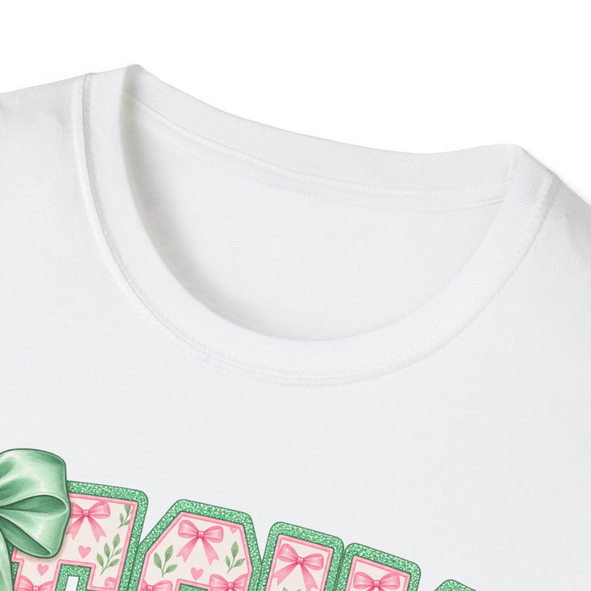 Jesus Floral Tee — Pastel Pink & Green Cross Design