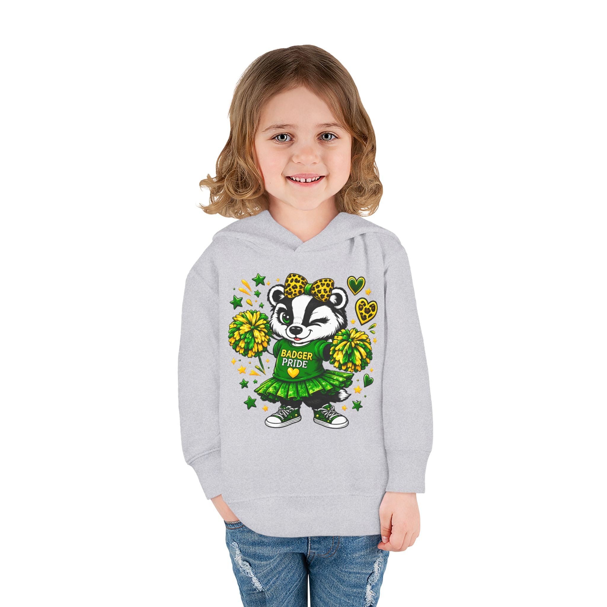 Toddler Hoodie — Cheerleading Badger "Badger Pride" Kids Pullover