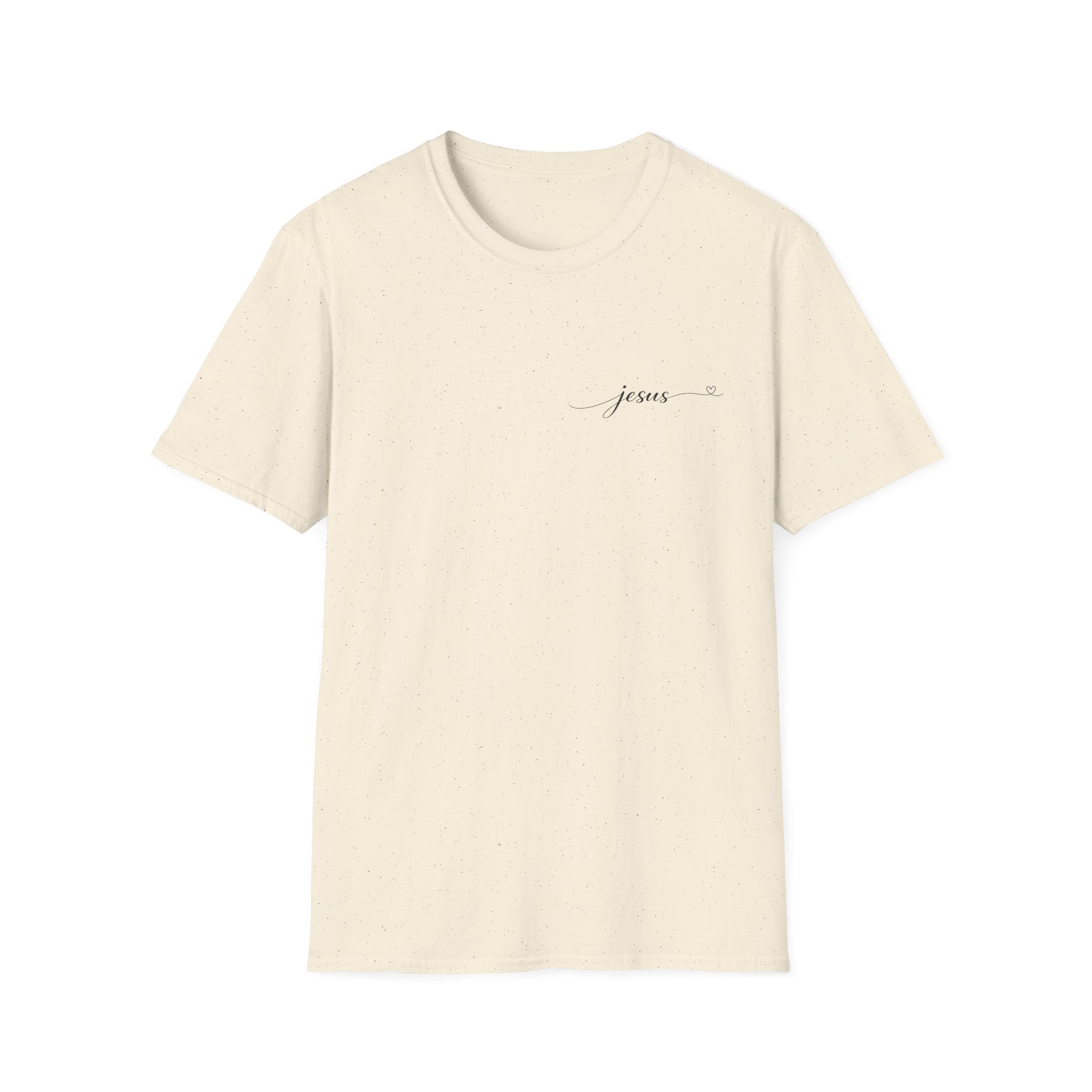 Jesus Minimal Script T-Shirt — Small Chest Faith Tee