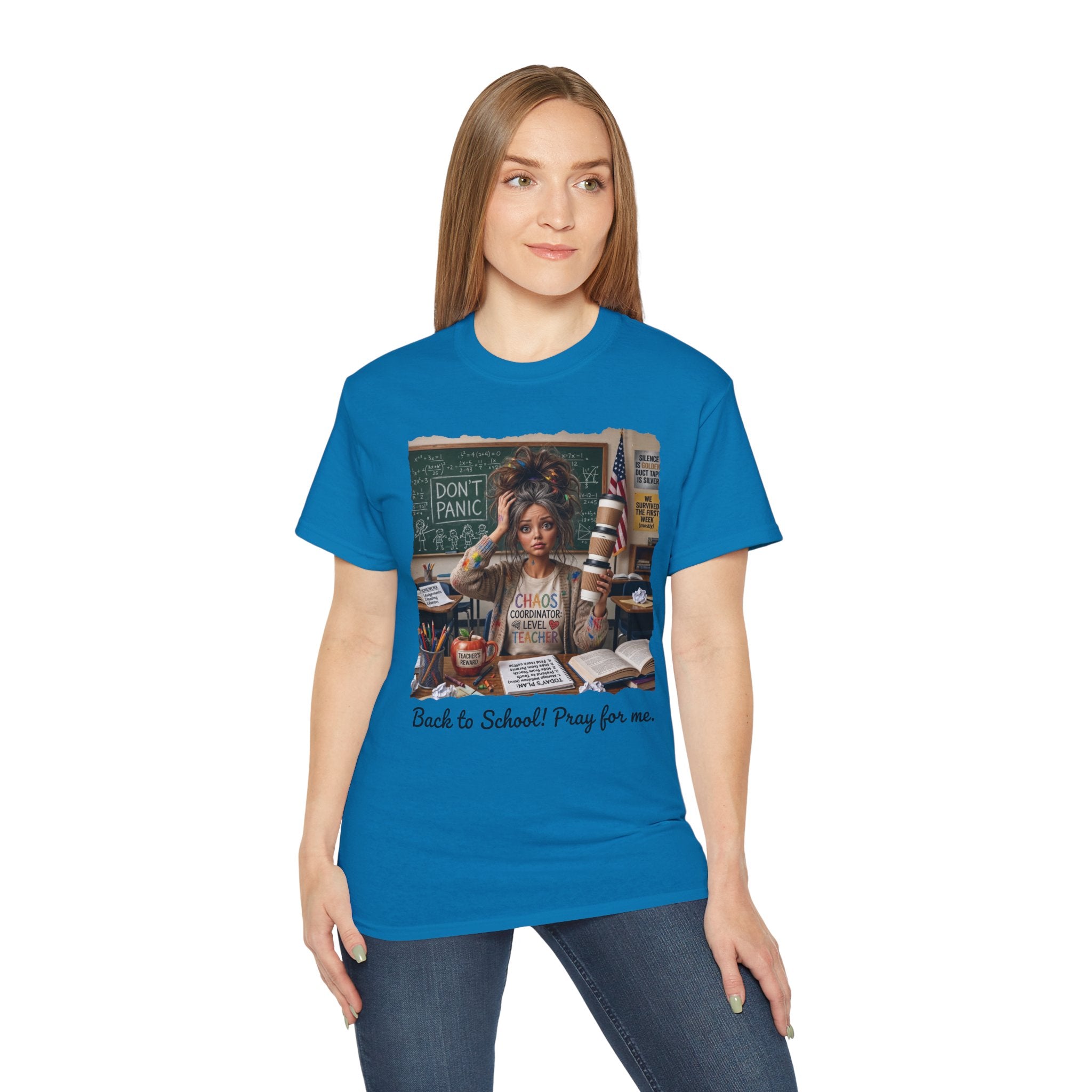 Back to School Tee — “Back to School! Pray for me.” Teacher Student Funny Graphic T‑Shirt