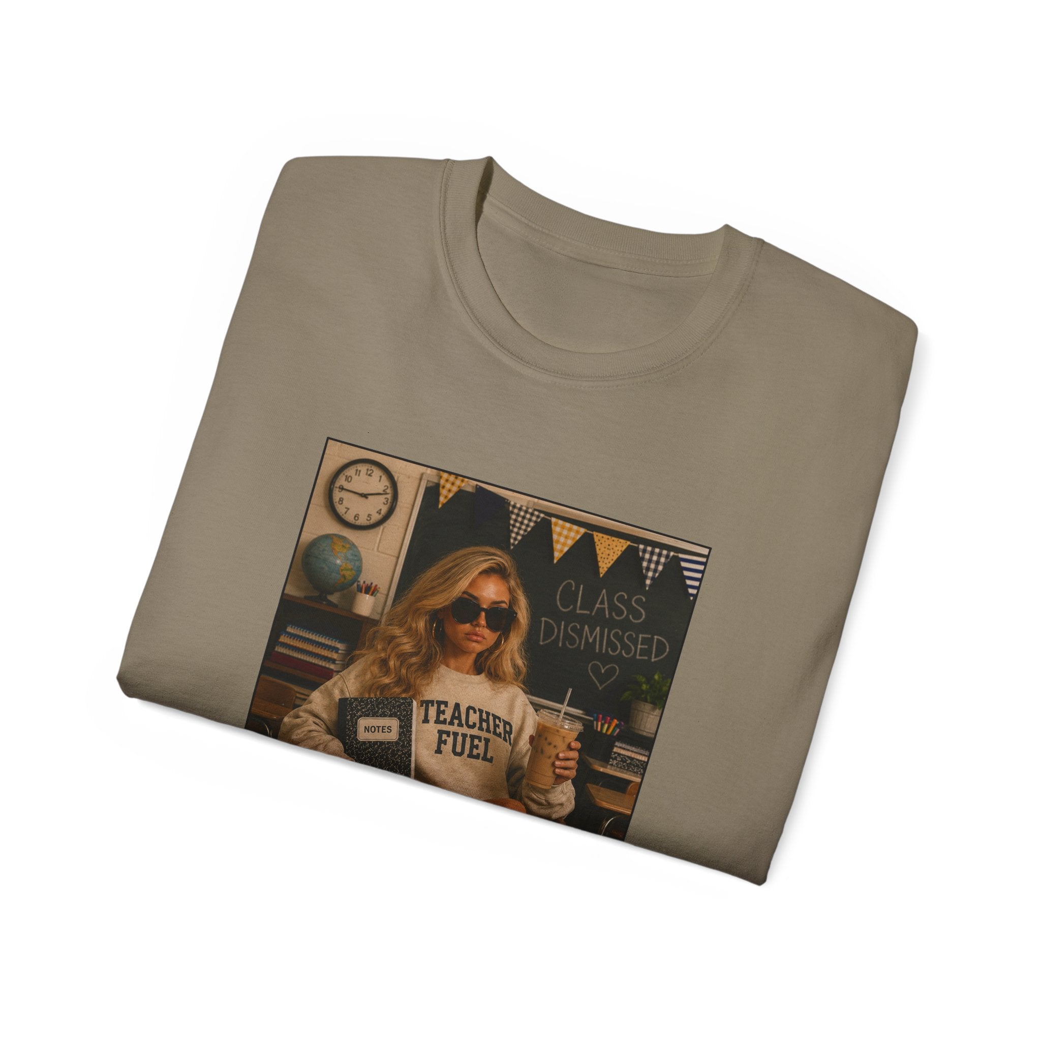 Back to Chaos Teacher Fuel T-Shirt — Funny Retro Classroom Shirt for Teachers