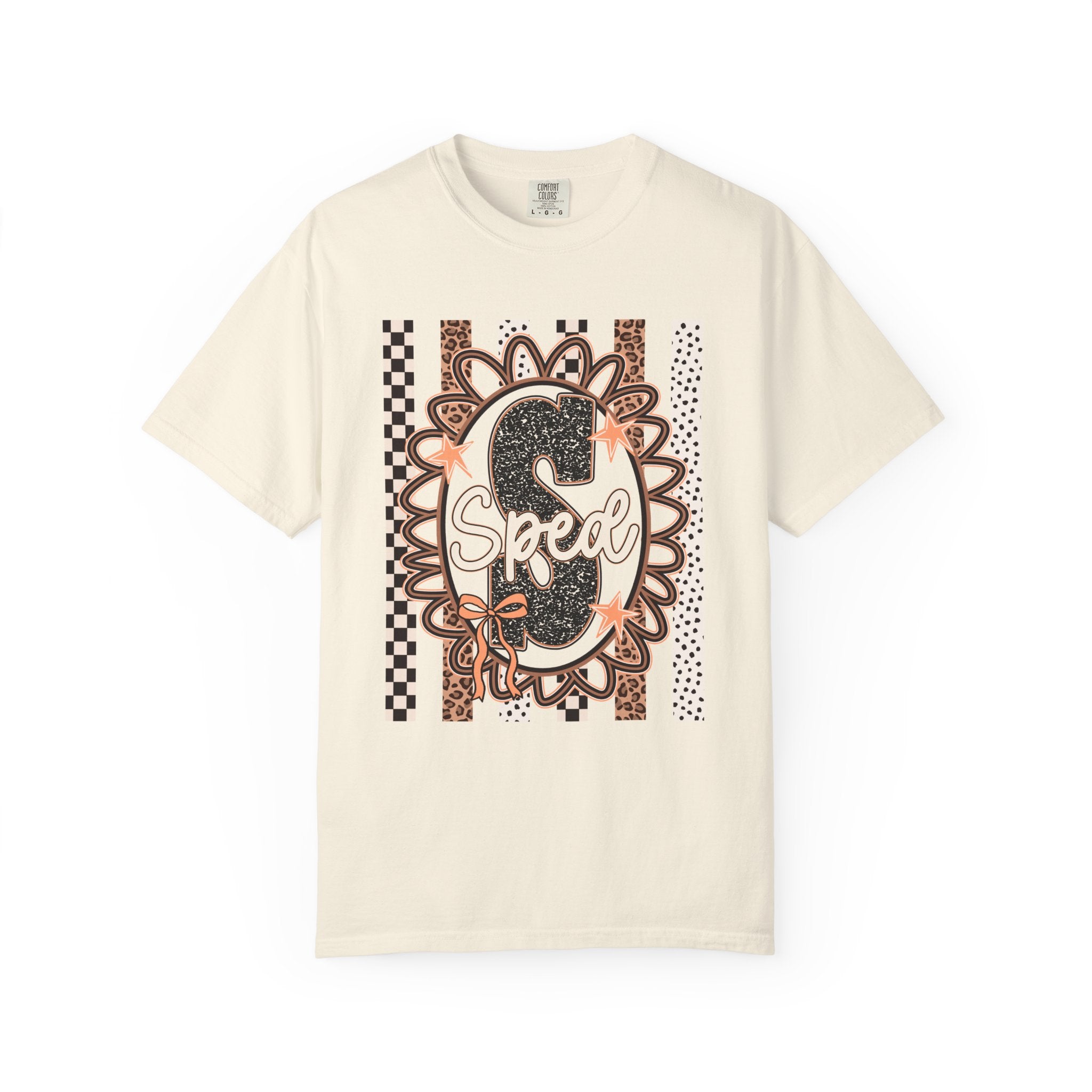 Speed S Graphic Tee — Vintage Leopard Floral Checkerboard Design