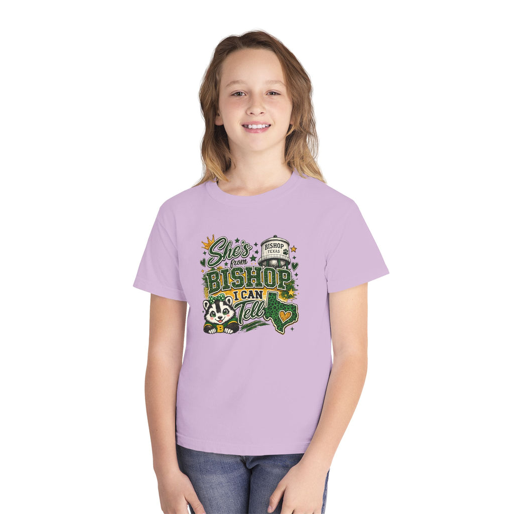 Youth Tee – 'She's From Bishop I Can Tell' Cute California Panda Graphic Shirt