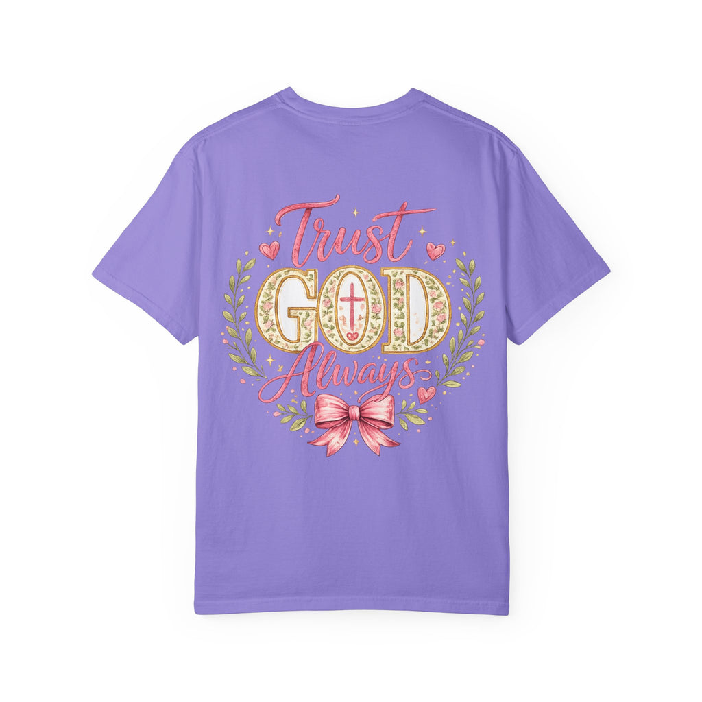 Trust God Always T-Shirt — Faith-Based Inspirational Tee with Pink Ribbon Design