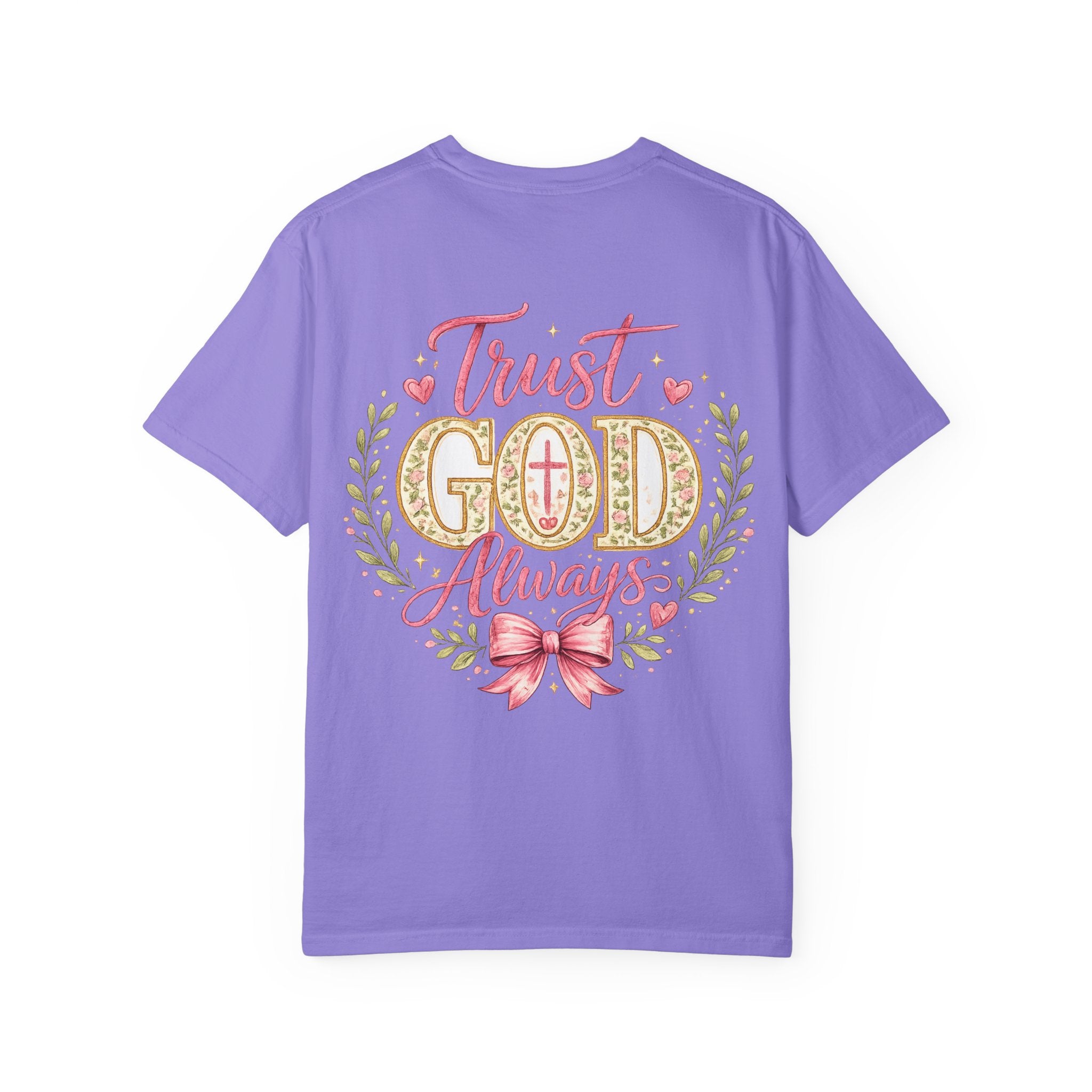 Trust God Always T-Shirt — Faith-Based Inspirational Tee with Pink Ribbon Design