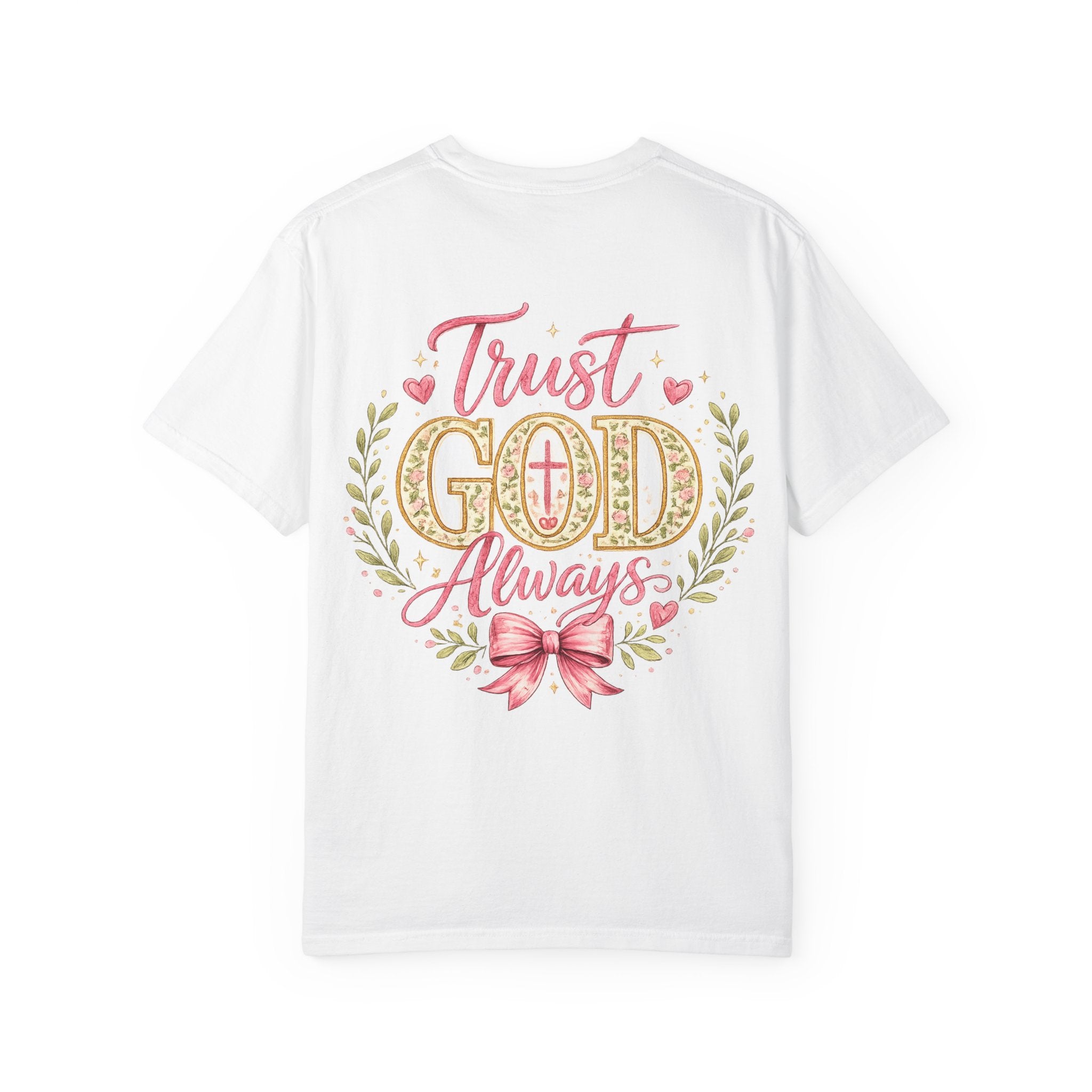 Trust God Always T-Shirt — Faith-Based Inspirational Tee with Pink Ribbon Design