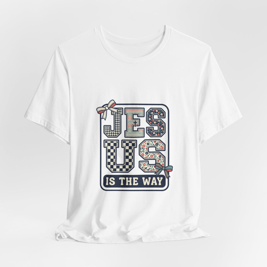 Jesus Is the Way Tee | Christian Faith Tee, Mixed Font Rainbow Scripture