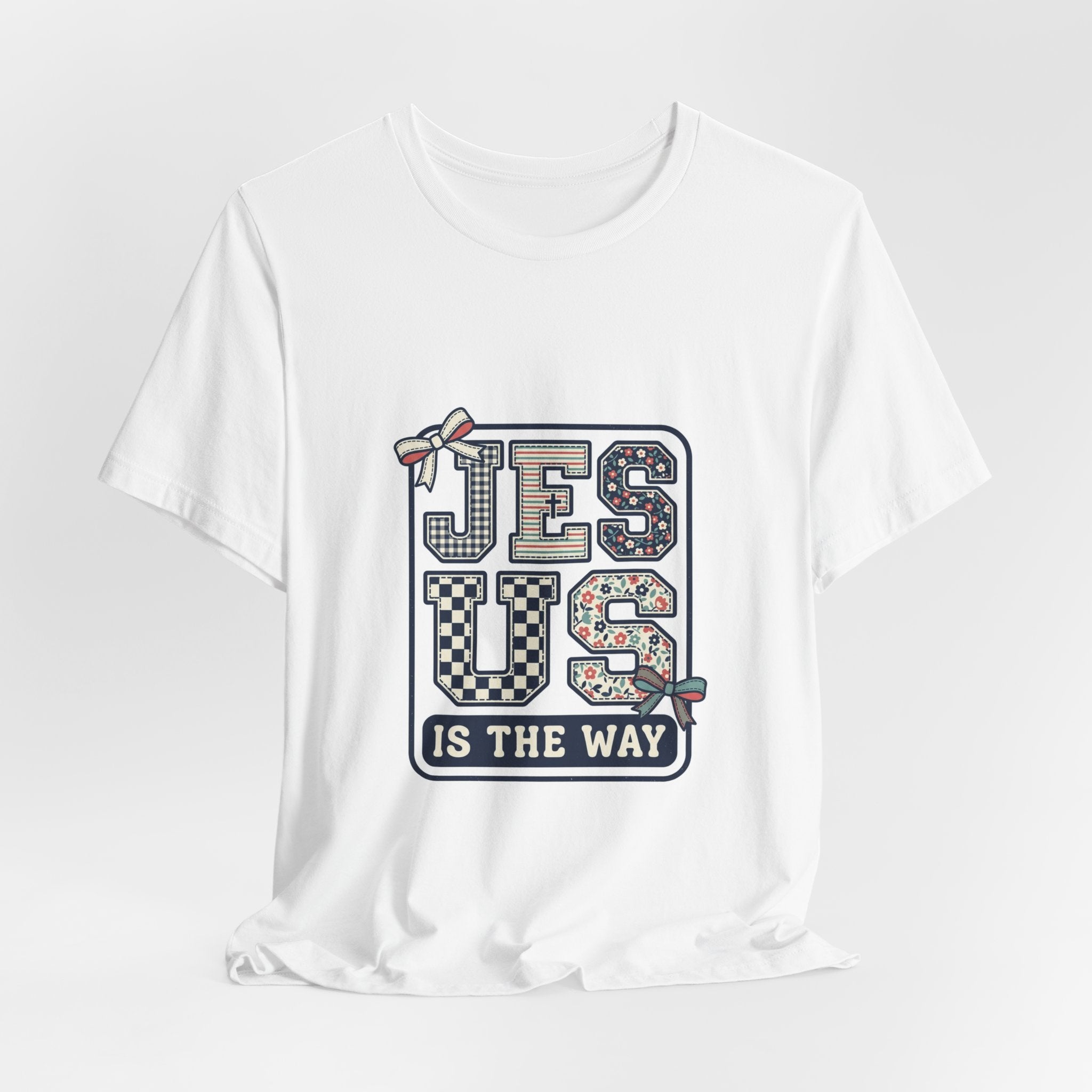 Jesus Is the Way Tee | Christian Faith Tee, Mixed Font Rainbow Scripture