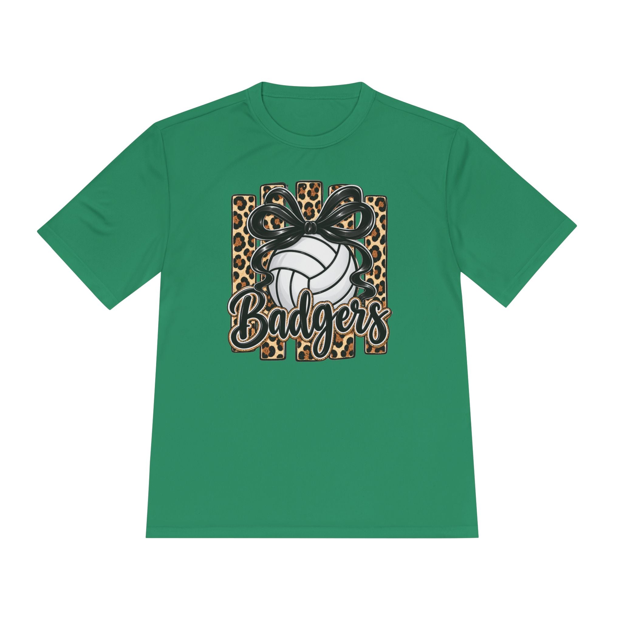 Badgers Leopard Volleyball Tee — Moisture-Wicking Athletic Shirt