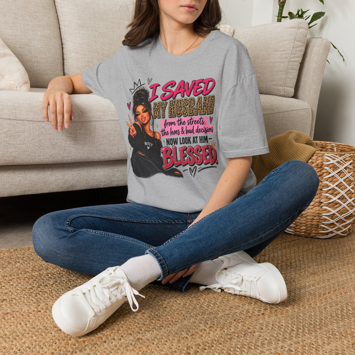 I Saved My Husband T-Shirt — Funny Christian Wife Message Tee