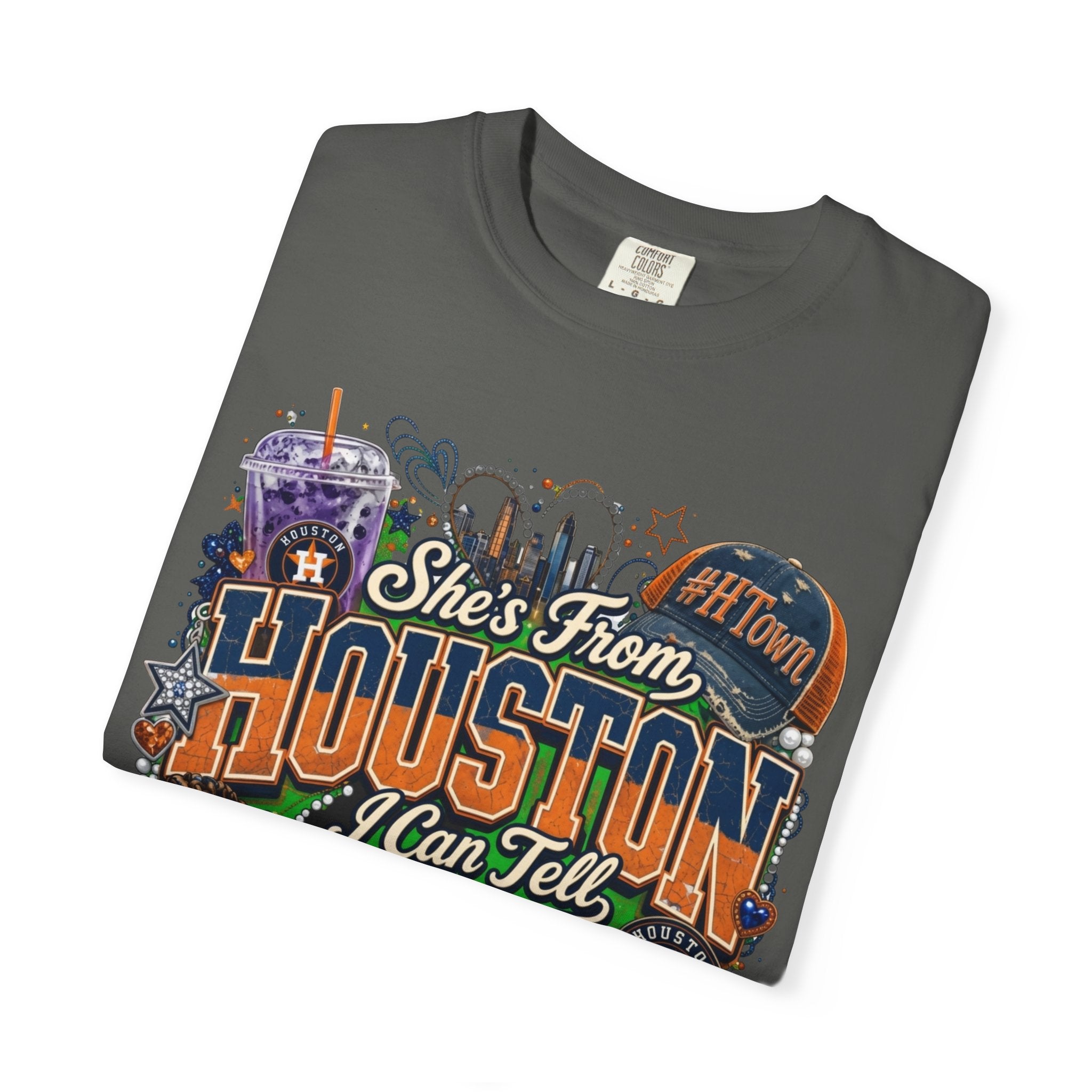 She's From Houston I Can Tell T-Shirt — Houston City Retro Graphic Tee