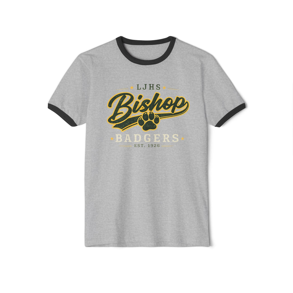 Bishop Badgers Ringer T-Shirt — LJHS Paw School Spirit Tee