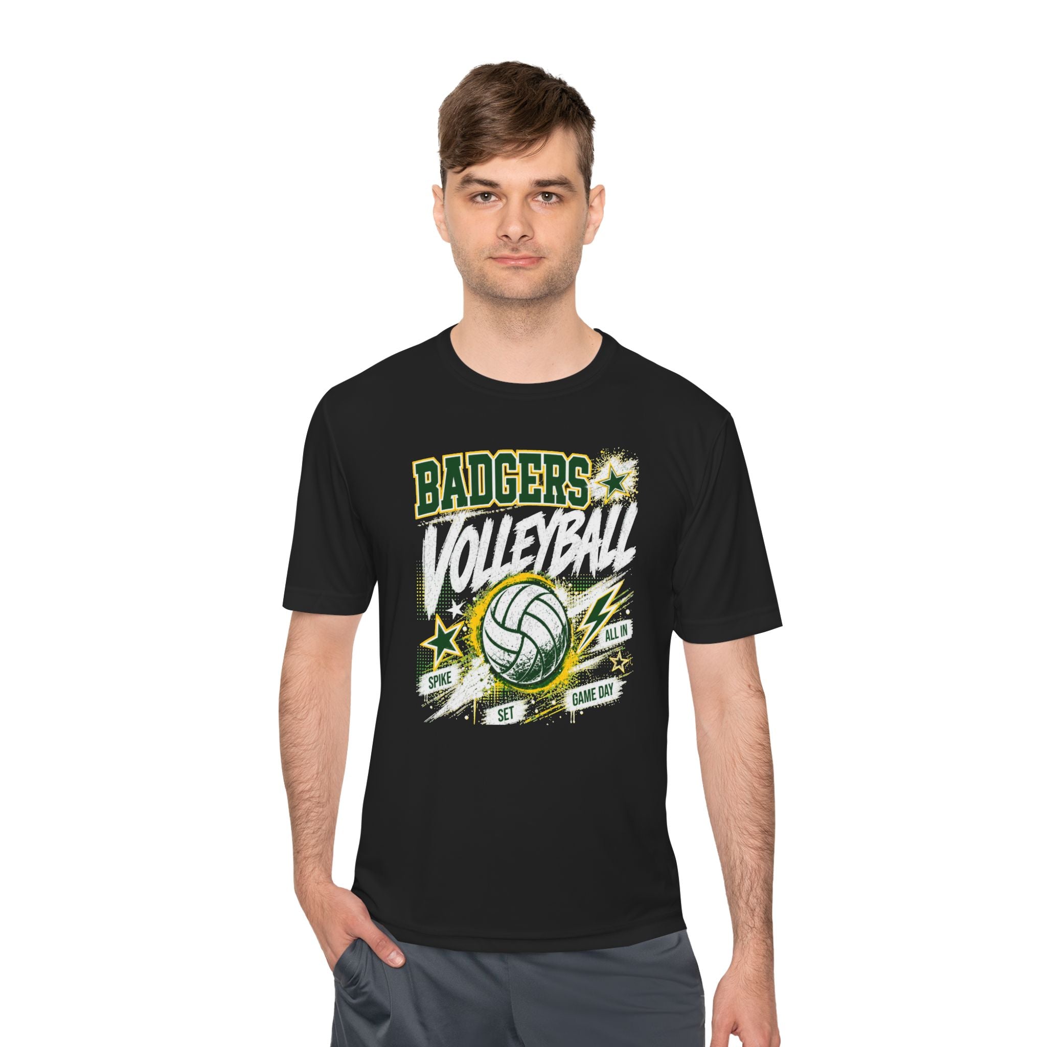 Badgers Volleyball Tee — Athletic Moisture‑Wicking Team Shirt