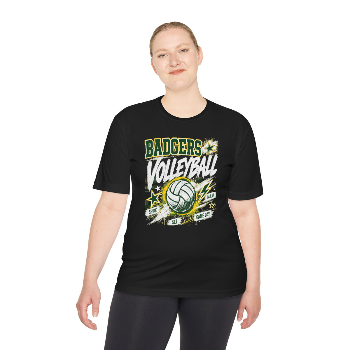 Badgers Volleyball Tee — Athletic Moisture‑Wicking Team Shirt
