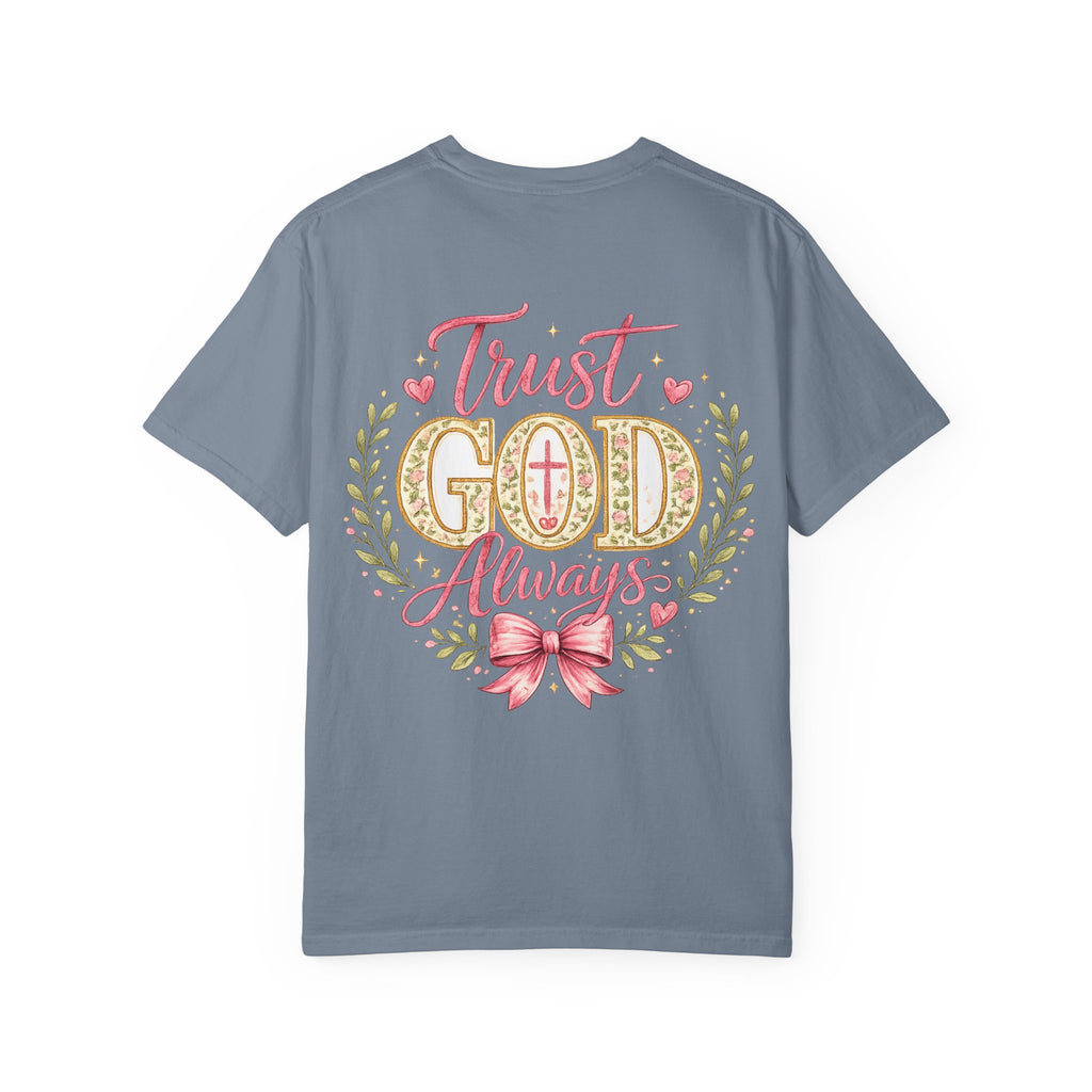 Trust God Always T-Shirt — Faith-Based Inspirational Tee with Pink Ribbon Design