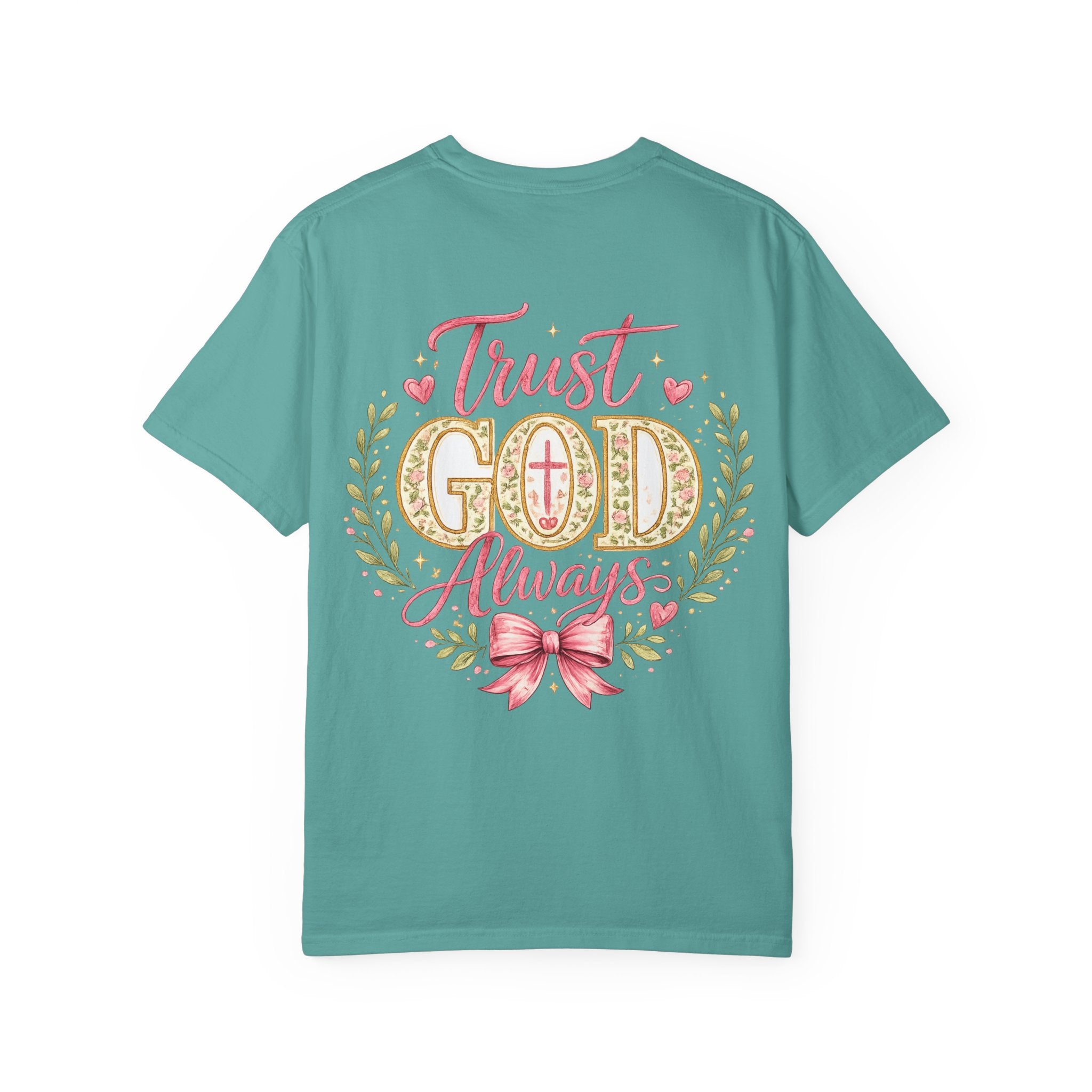Trust God Always T-Shirt — Faith-Based Inspirational Tee with Pink Ribbon Design