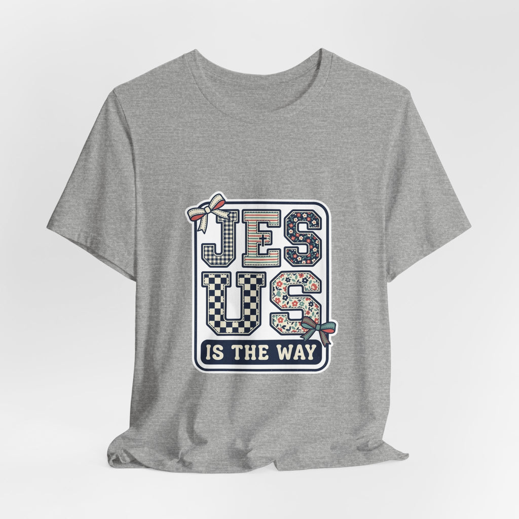 Jesus Is the Way Tee | Christian Faith Tee, Mixed Font Rainbow Scripture