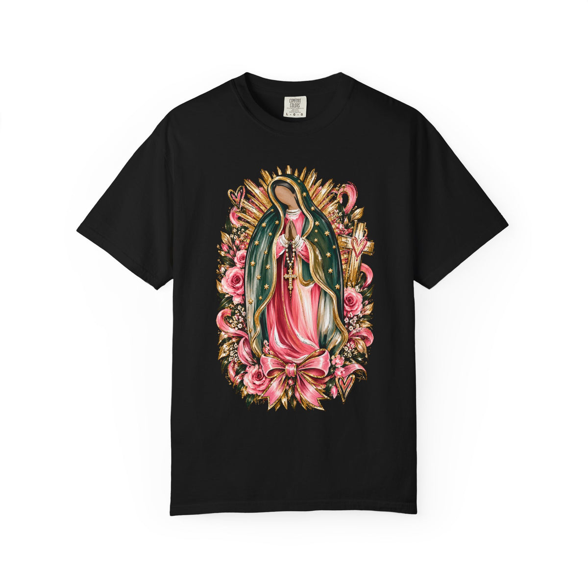 Our Lady of Guadalupe Floral T-Shirt — Virgen de Guadalupe Prayer Tee